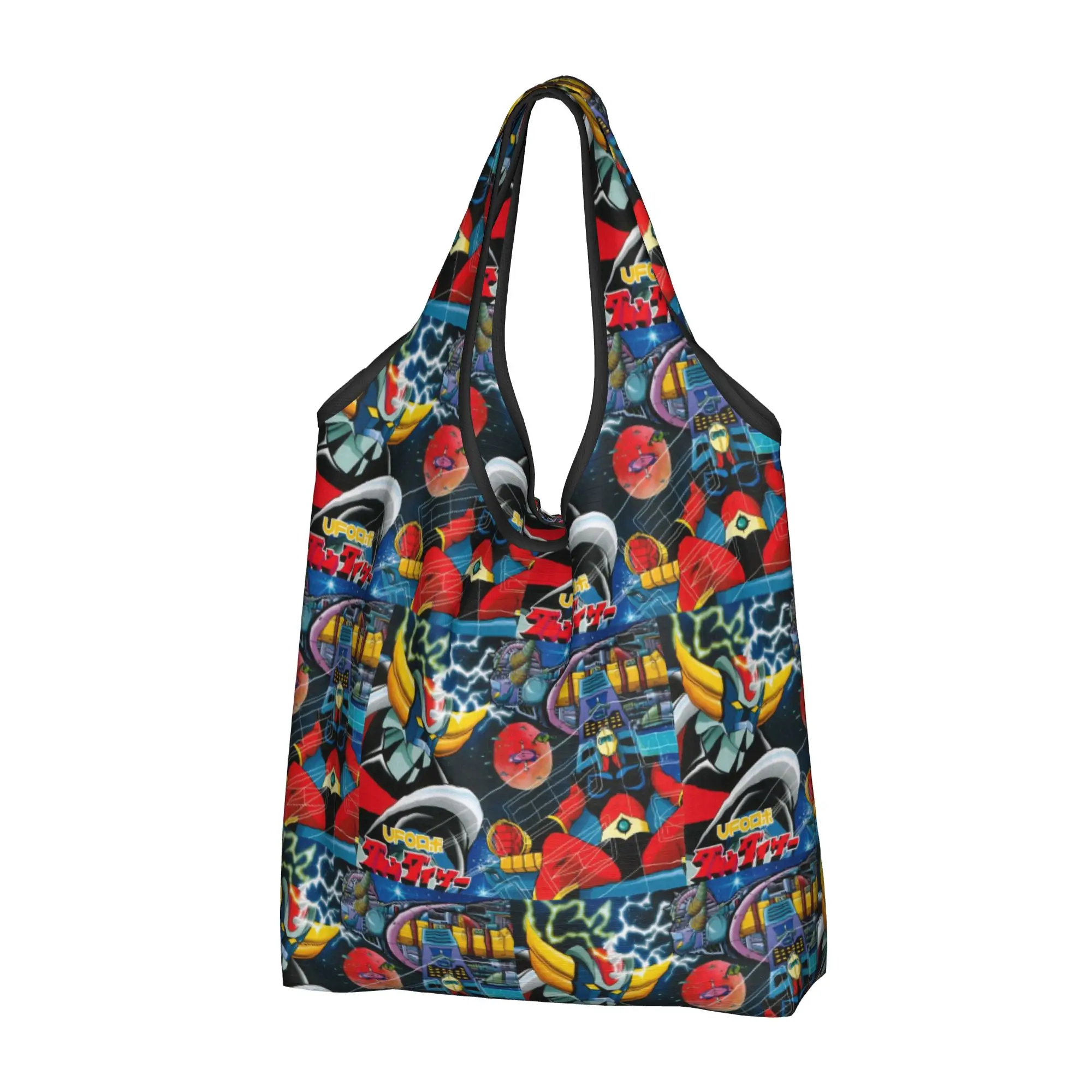 Fashion Print Comic G-Grendizeres Manga Tote Shopping Bag Portable Shopper Shoulder  Handbag