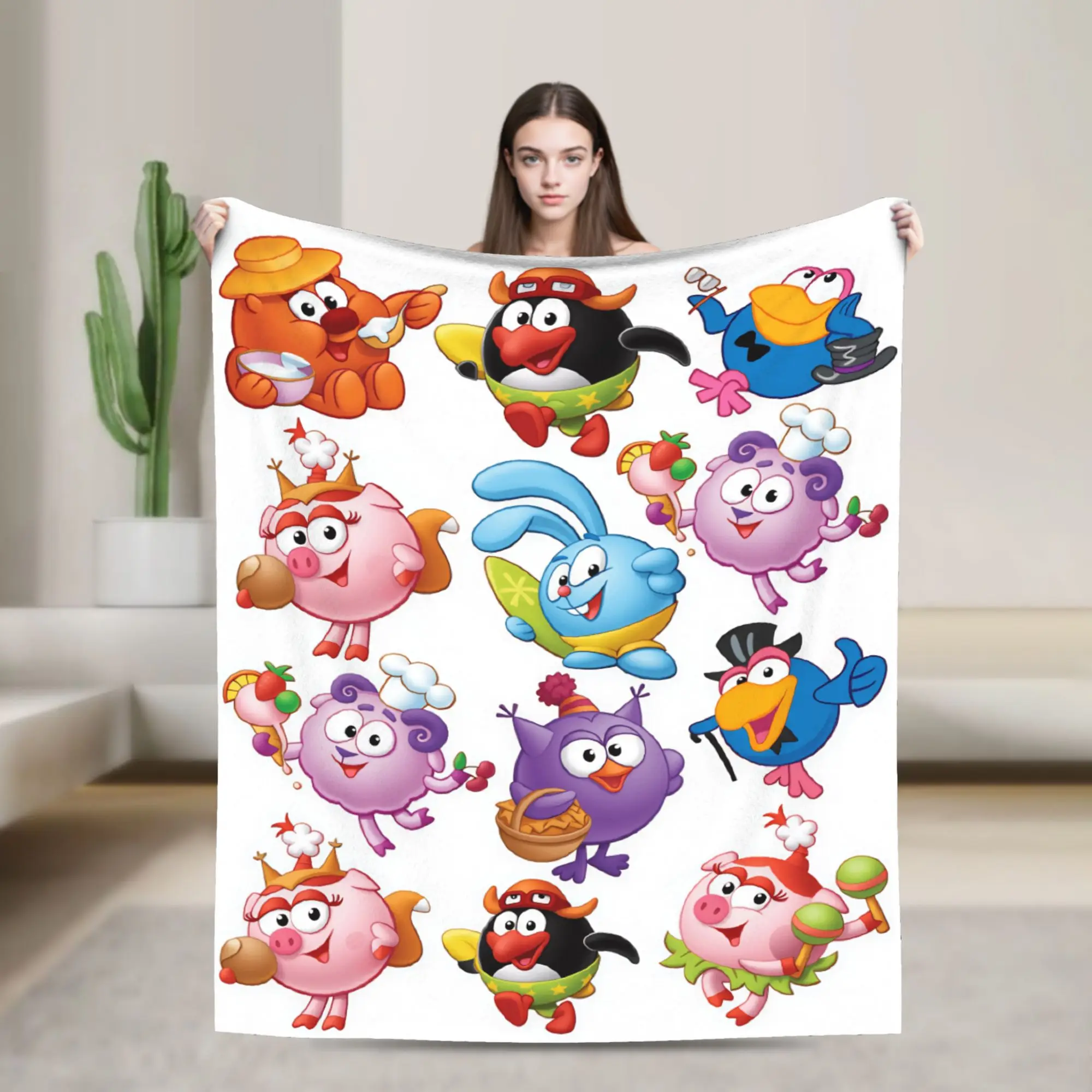 Kikoriki Characters Variety Costume Collection Warm Soft Blanket  Casual Travel Bedding Throws Bedroom Bedspread Sofa Bed Cover