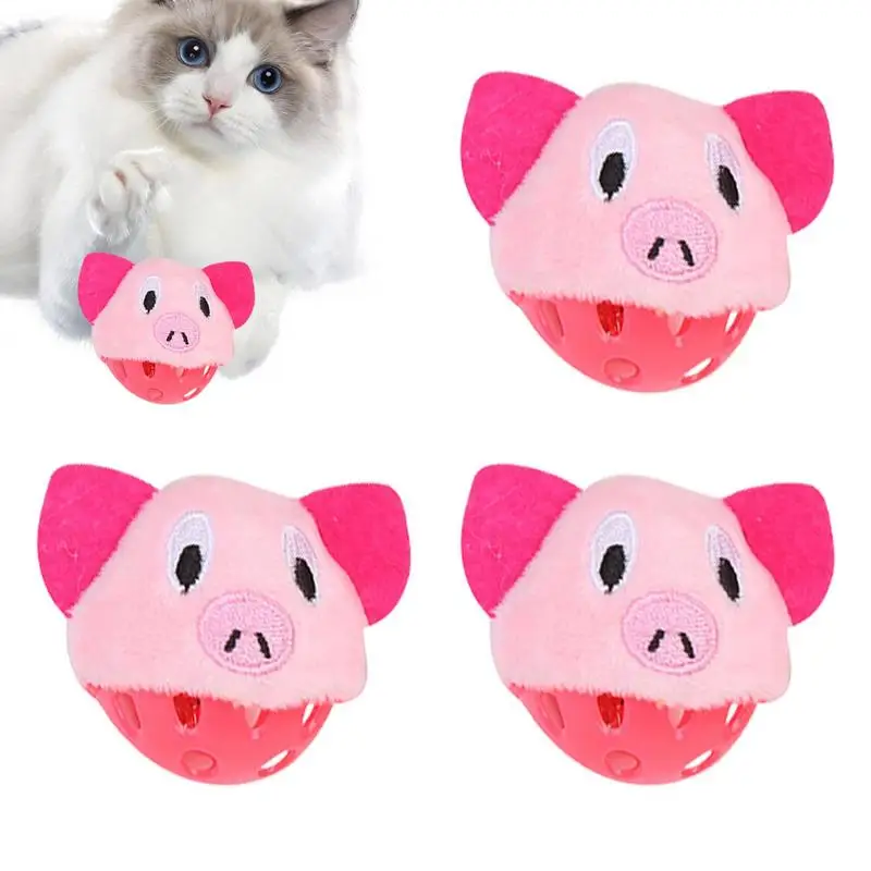Cat Interactive Chew Toy Cute Kitten Sensory Teething Toys With Sound Pet Interaction Chewing Balls For Training Playing