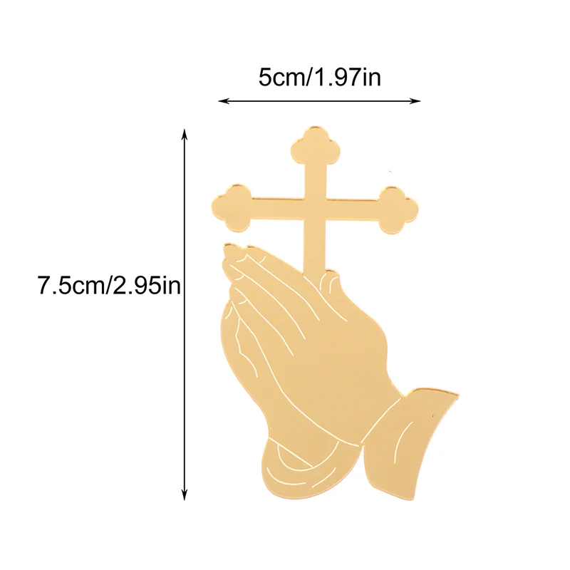 New Christian Cross Cupcake Topper Acrylic Jesus Christ Prayer Memorial Gifts Party Baking Cake Party Supplies Cake Decorations