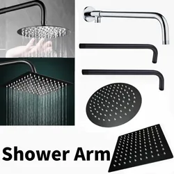 1pcs Wall Mounted Ceiling Mounted Shower Arm Stainless Steel Material Chromed Bathroom Shower Hardware Accessories