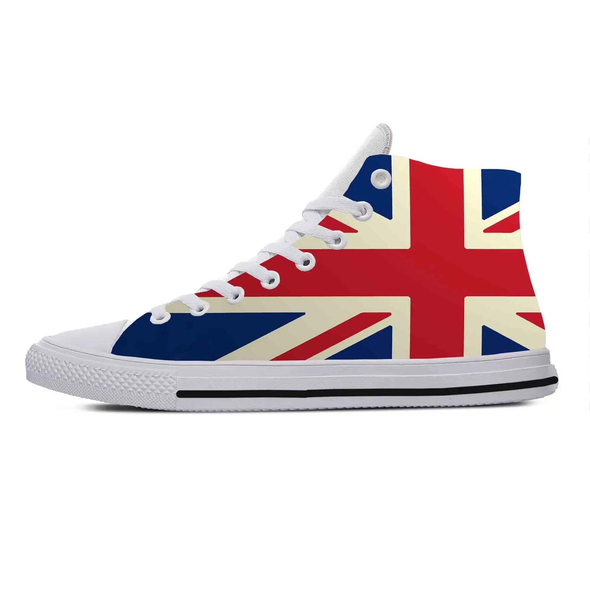 UK England Union Jack British Great Britain Flag Casual Cloth Shoes High Top Comfortable Breathable 3D Print Men Women Sneakers