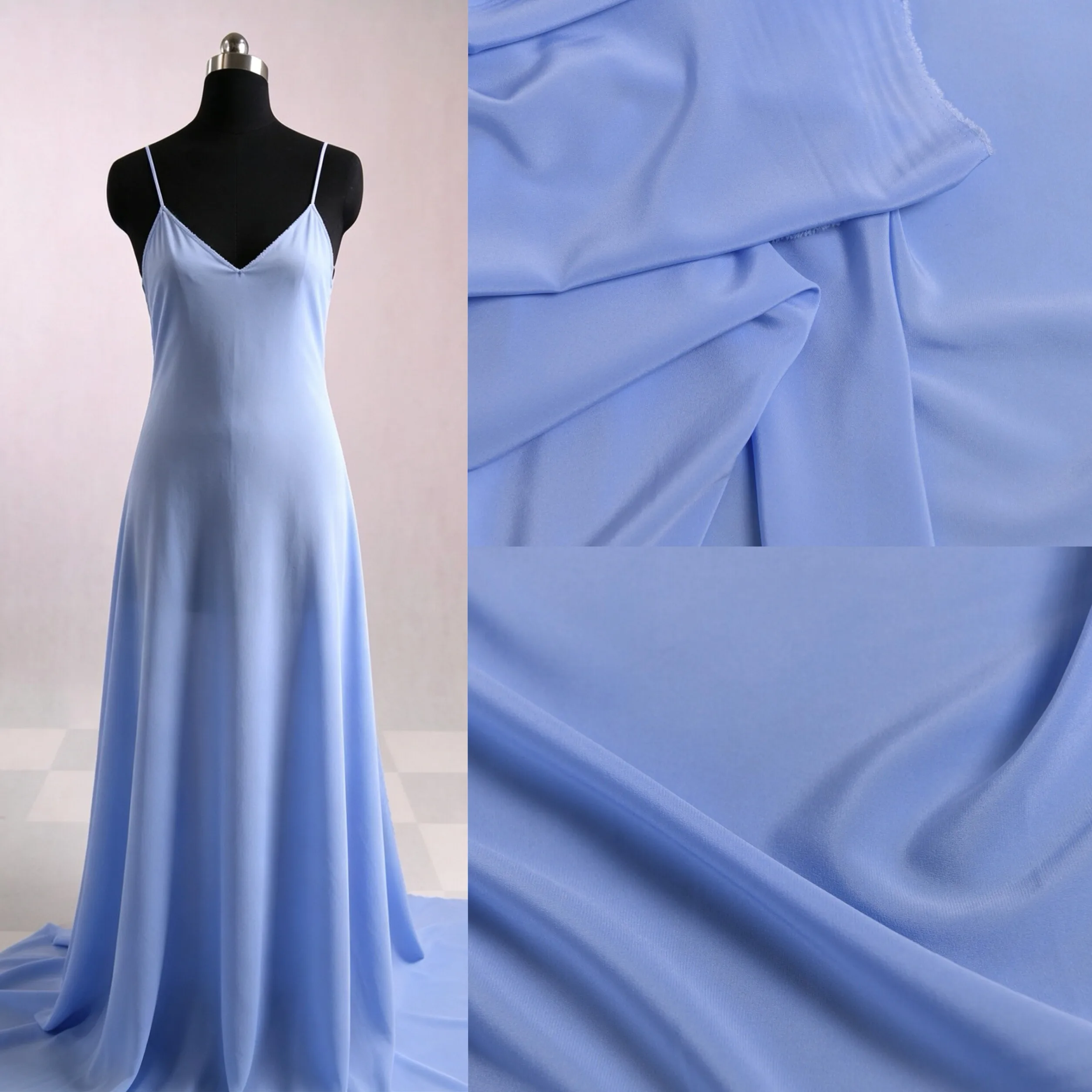 3m Txl Classic Silk Crepe de Chine Fabric Solid Color Fine Natural Crepe Matte Finish High-End Dress Material