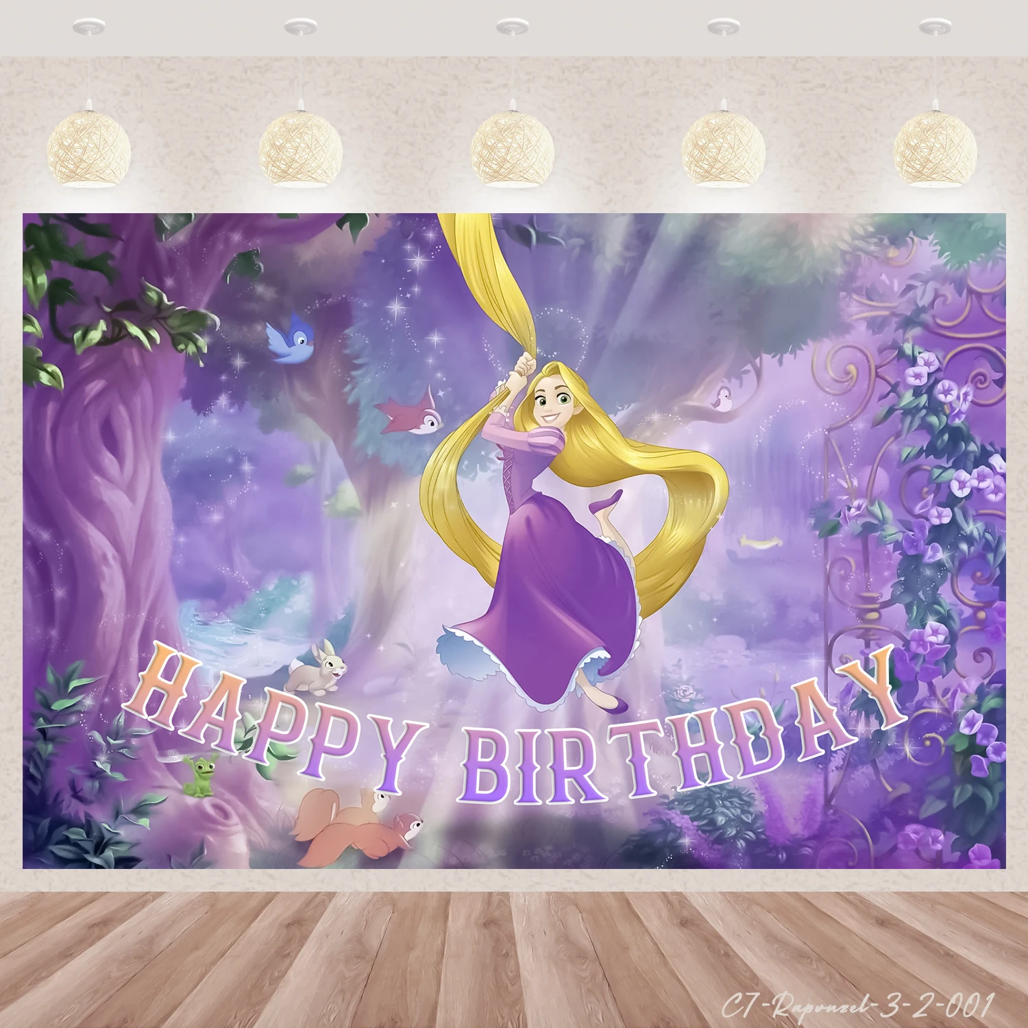 Verwirrte Rapunzel Prinzessin Geburtstags feier Vinyl personal isierte Anpassung Hintergrund Baby party Fotografie Dekor liefert