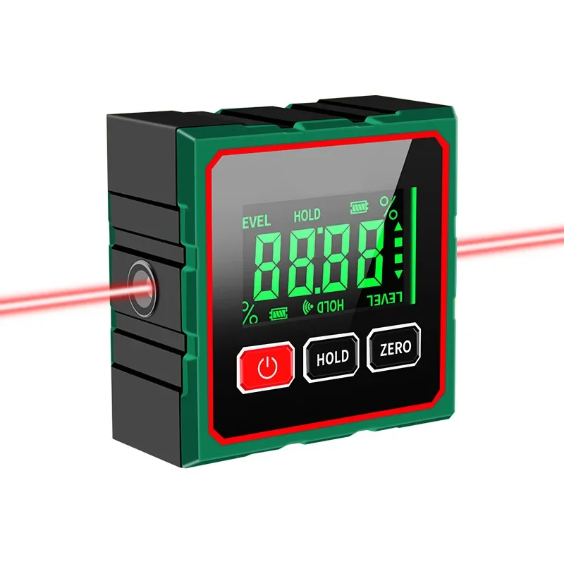 Stable Intelligent Laser Digital Inclinometer Magnetic Inclinometer 360 Degree Adjustable Height Precision Leveling Ruler 007