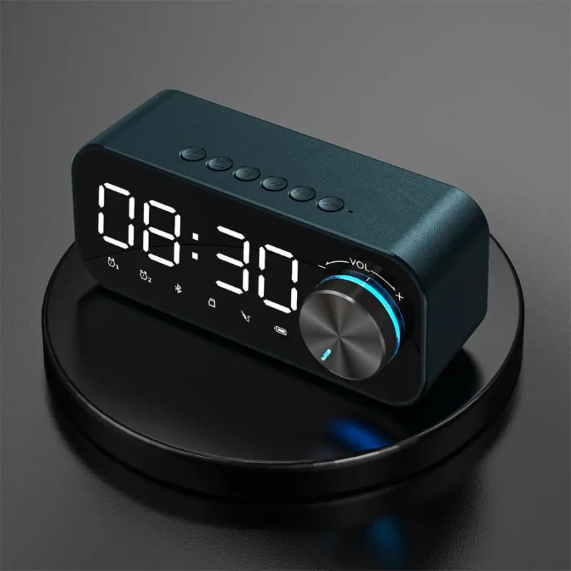 Wireless Bluetooth Speaker Led Display Stereo Bass Speakers MP3 Alarm Digital Clock FM Radio Music Play Multifunction