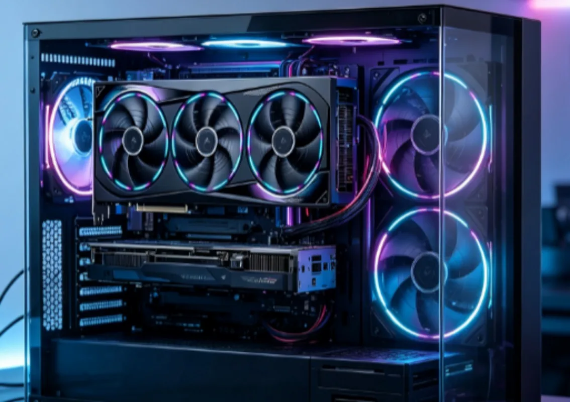 16G Gaming Graphics Card, Triple‑Fan AI Cooling Video Card, PCIe 5.0 Desktop Computer GPU for PC Gaming