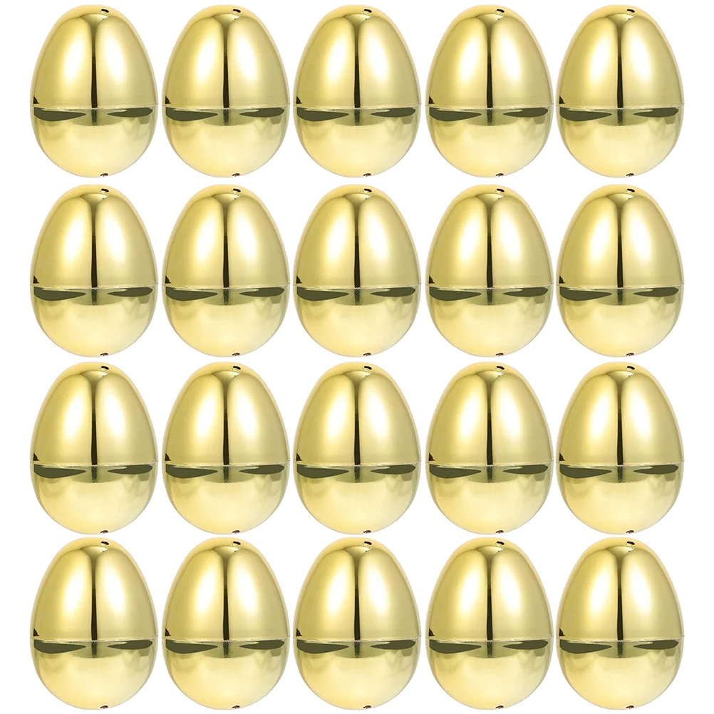 

20 Pcs Eggs Golden Open Easter Fillable Ornaments Gift Box Egg-shaped Boxes Party Decor