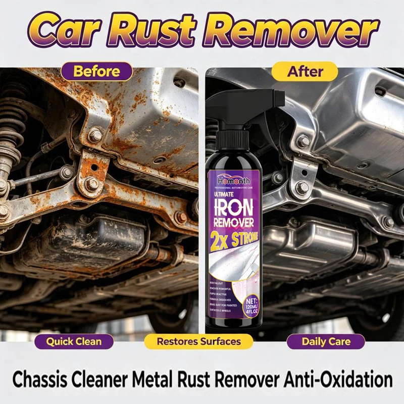 Rust Remover Spray Powerful Rust Removal - Exhaust/Wheel Care Metal Powder Remover car exhaust pipe rust remover spray