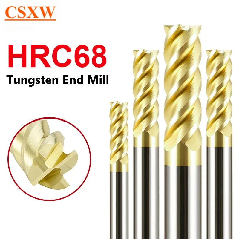 Carbide End Mill 4mm 5mm 6mm 8mm Tungsten Steel CNC Cutting tools CNC Mechanical End Platinum For Stainless Steel Milling cutter