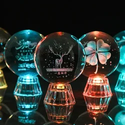 3D Crystal Ball Laser Engraving 12 Constellation Solar System deer Bear Globe Astronomy Birthday Gift Home Desktop Decoration