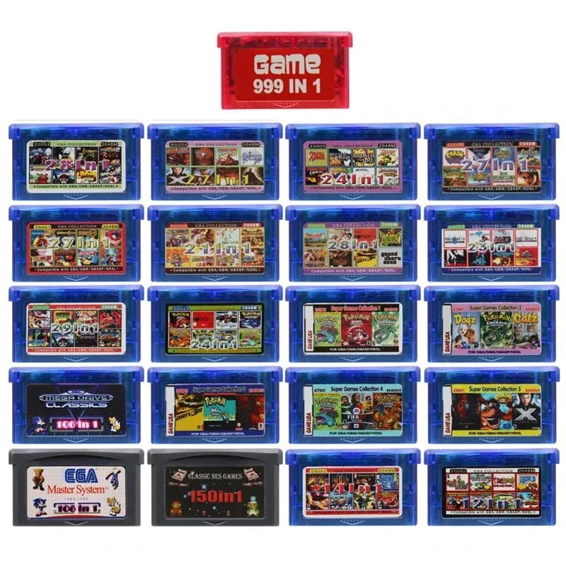 

GBA Game Cartridge 150 106 999 In 1 EG EN All In One Combo Card for GBA NDS 32 Bit Video Game Console Card