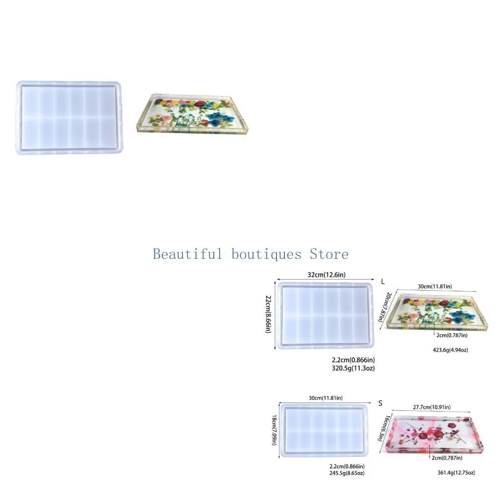 U4LF Silicone Mold for Crafting a Multi purpose Storage Tray Durable Tray Resin Mould