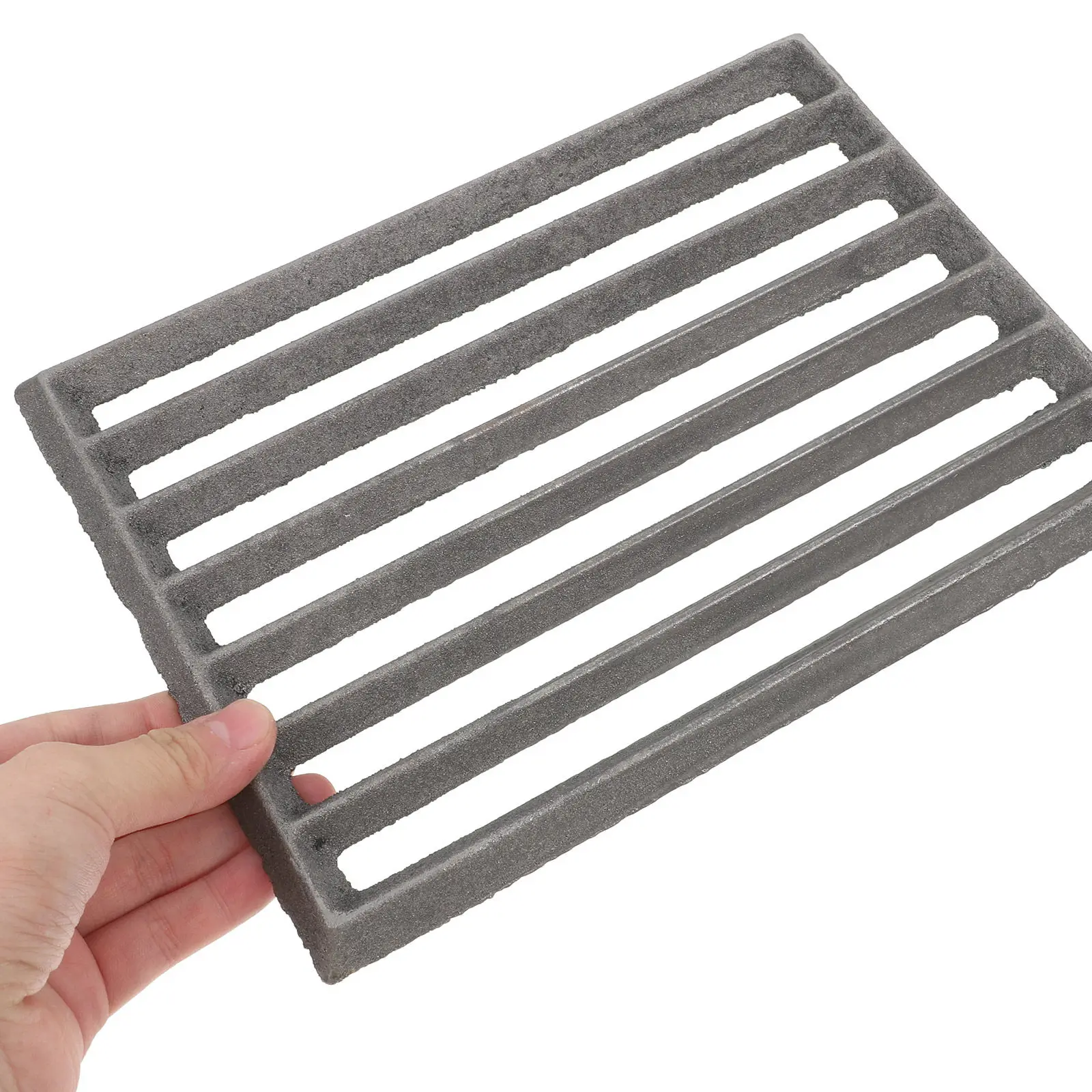 Heavy Duty Cast Iron Rectangular Fire Grate Bbq Grill Replacement Charcoal Plate High Heat Fire Pit Cooking Rack