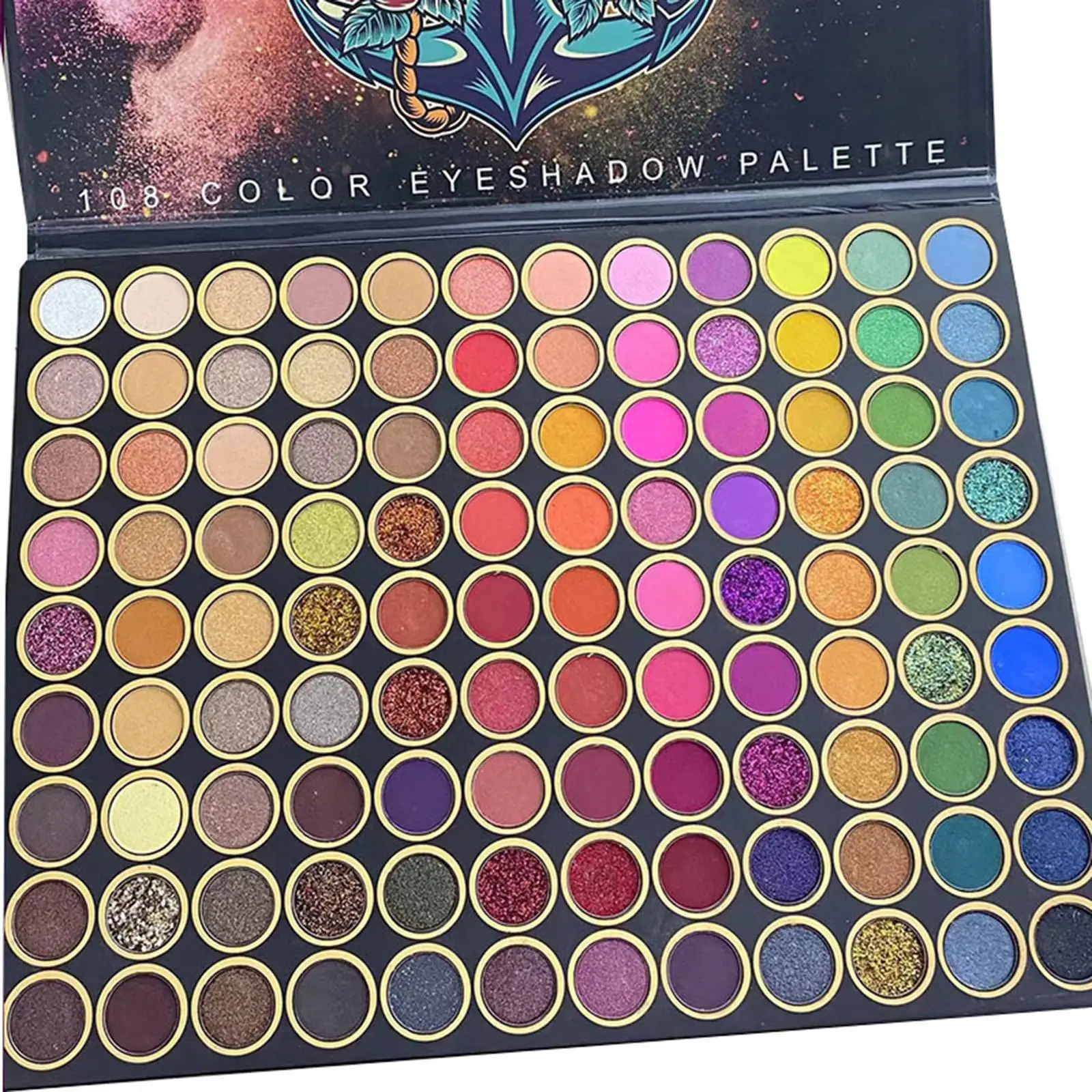 Paleta de sombras de ojos altamente pigmentadas, 108 colores, cosmética nacarada para principiantes, profesionales, mujeres y niñas, fiesta
