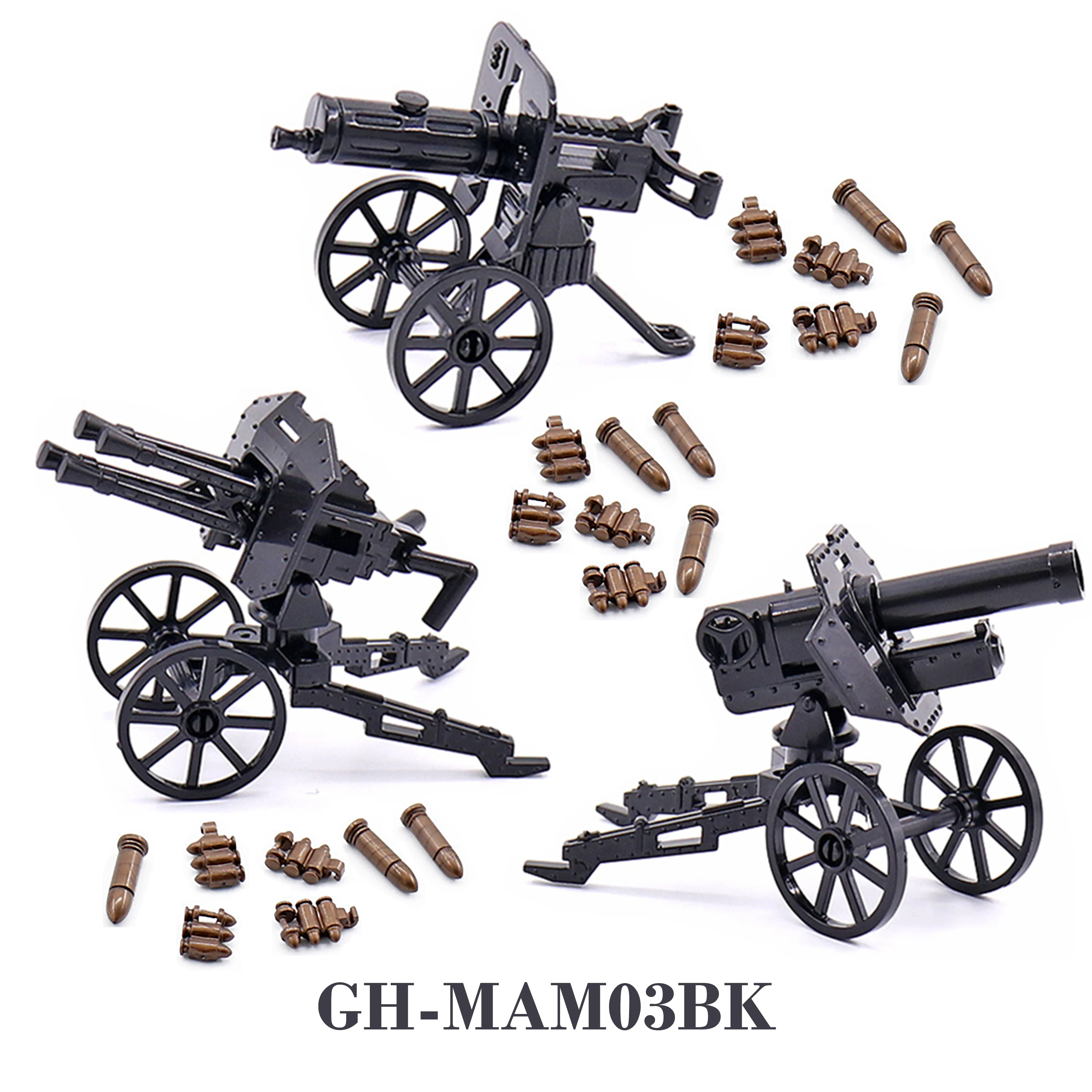 WW2 88mm Flak Gun Cannon Rocket Artillery esercito militare arma da guerra soldato MOC Playmobil modello Building Block bambini giocattolo per