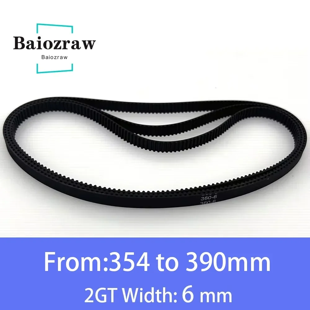 

Ремень зубчатый резиновый замкнутый GT2 6 мм для 3D-принтера, 354 356 358 360 390 мм, 2GT, 1 шт.