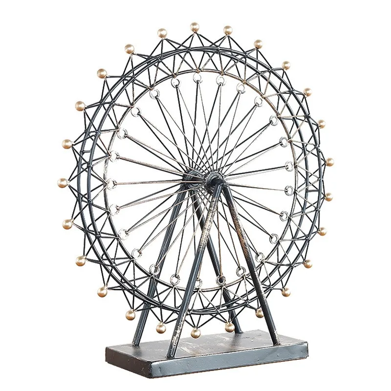 Iron art Ferris wheel decorations, home desktop crafts, restaurants, cafes, rotating luminous ornaments