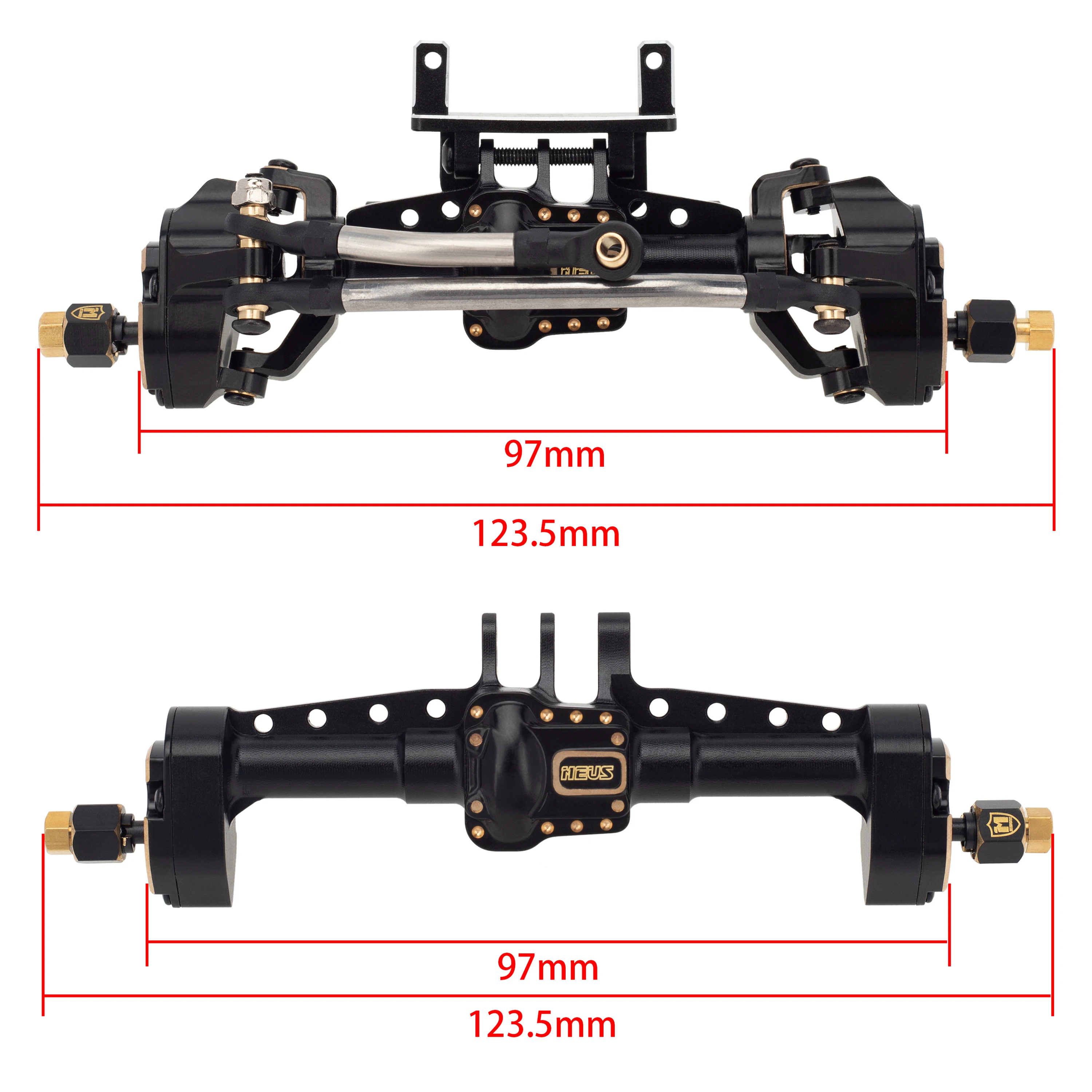 MEUS Racing TRX4M portal axle upgrade ground clearance +8MM brass aluminum alloy for 1/18 TRX4M upgrade