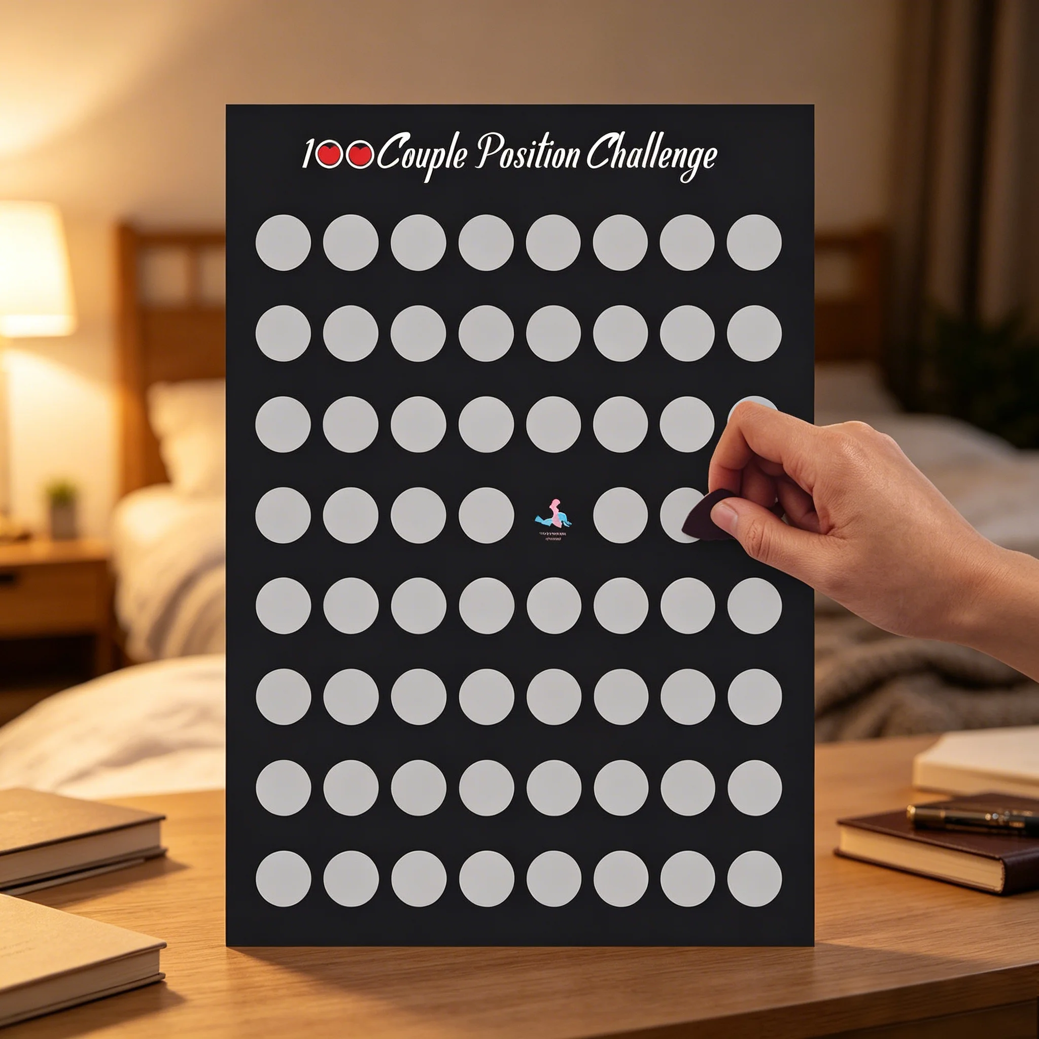 100 Things Scratch Off Poster for Couples - Date Night Lover Game Bedtime Calendar Poster - Adult Couples Bucket List Sex Game