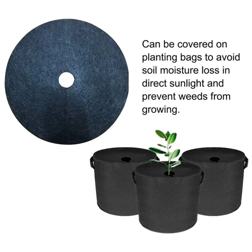 4 PCS Durable Black Non-Woven Tree Mulch Anti Grass Breathable Ring Weeding Barrier 15cm-42cm Shading Mats Protector Mat