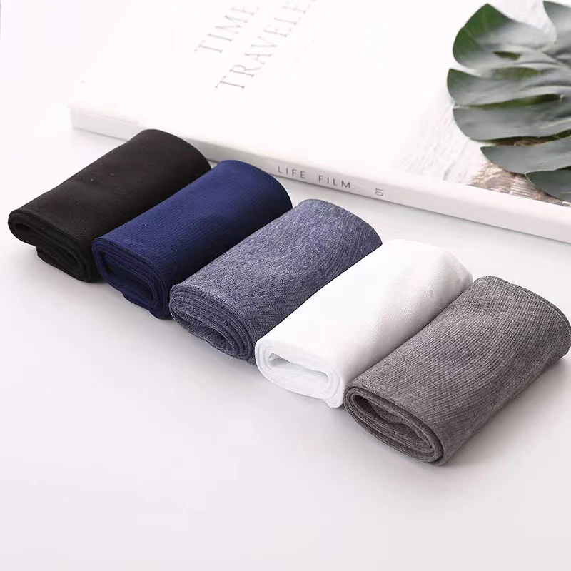 20 Pairs of Men's Summer Thin Ice Silk Mid-Calf Socks Business Socks Breathable Ultra-Thin Black Long Socks Disposable Socks