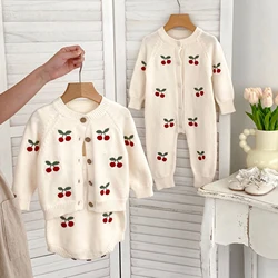 0-3T Newborn Kid Baby Girl Winter Clothes Thick Baby Sweater Warm Knit Top Cute Sweet New Bron Kintwear Outfit