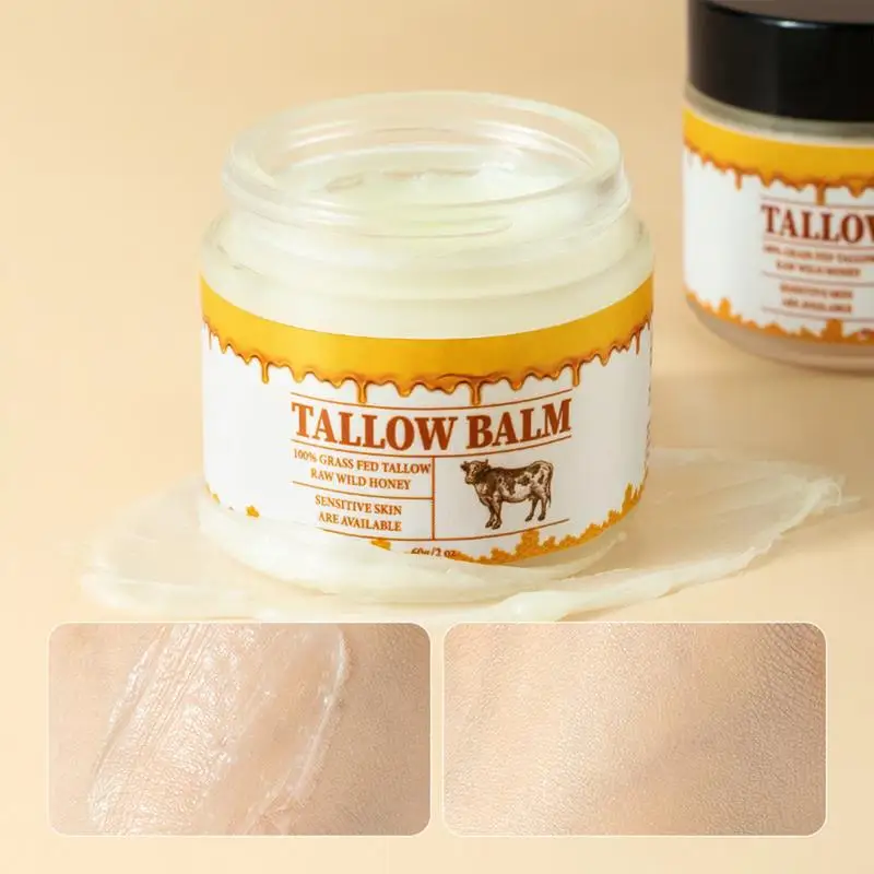 Tallow Face Body Cream Facial Moisturizer Natural Lotion Tallow Balm Grass Fed Beef Tallow Moisturizer for Face Nourishing Body