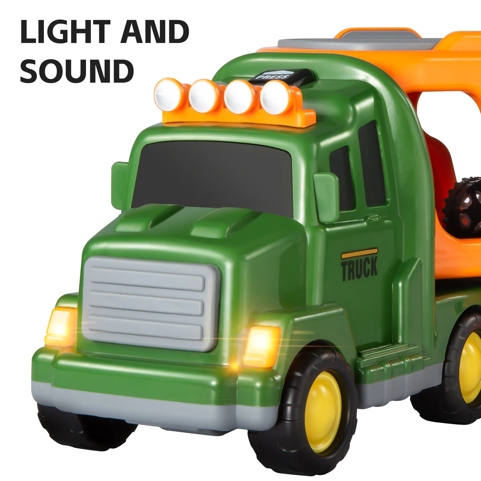 Dinosaurier-LKW-Spielzeug für Kinder, Sets, 7-in-1-Dinosaurier-Träger-LKW, zurückziehbare Autos, Spielzeug für Kinder, Dinosaurier-Modell, Spielzeug, Geburtstagsgeschenke