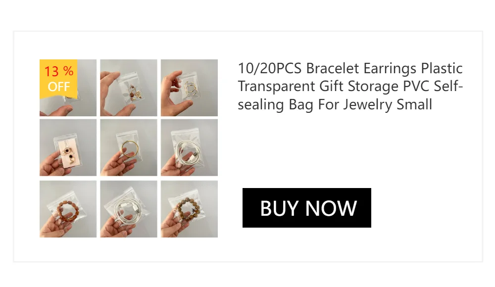 10/20PCS Transparent Plastic Pouches PVC Zipper Bag For Jewelry Bracelet Necklace Earrings Gift Storage Small Business Packages