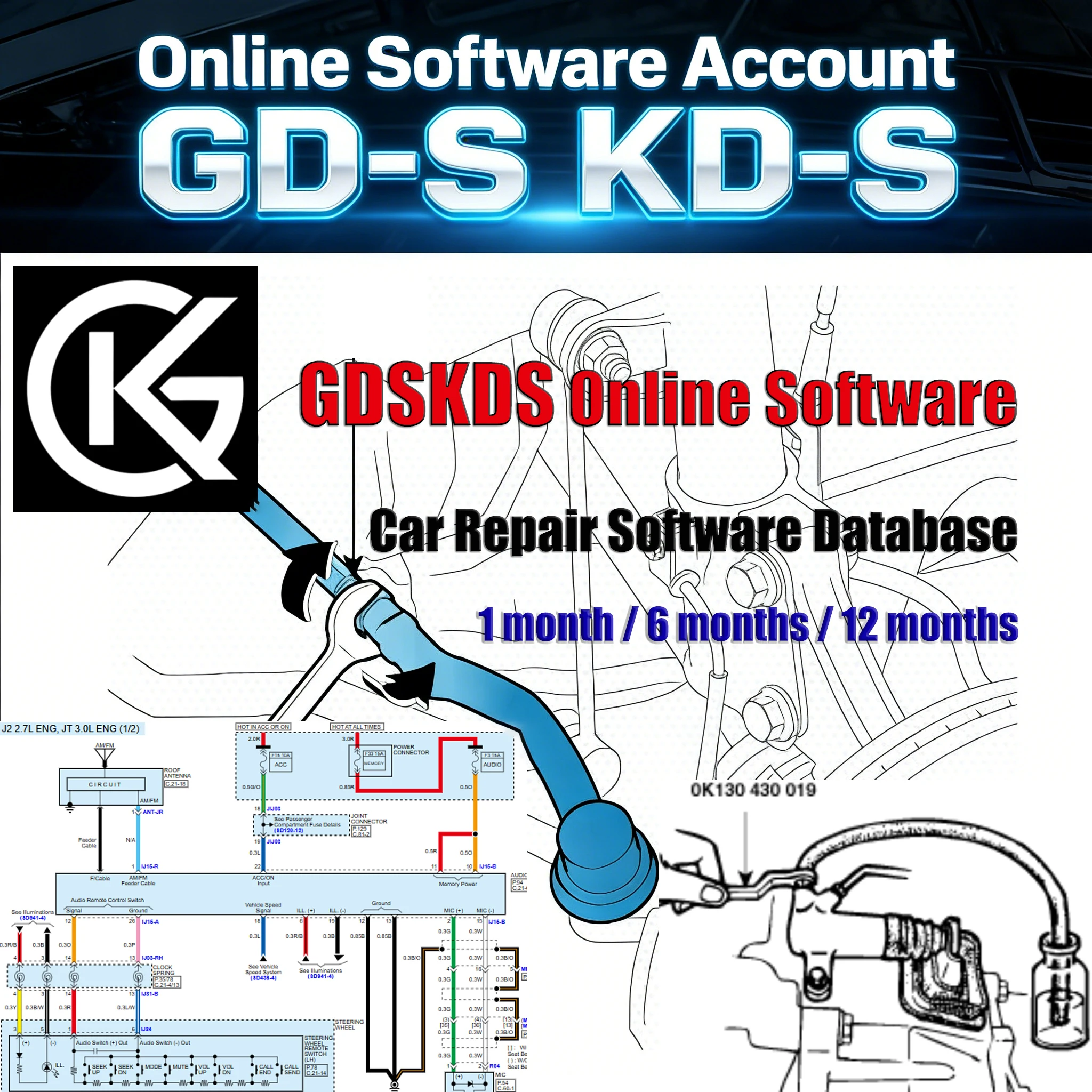 

For GDS KDS Online Account Workshop All Data Car Repair Software GDSKDS Automotive Wiring Diagrams Data Support Mobile /PC Login
