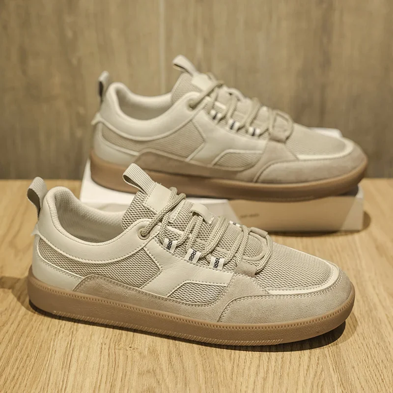 

Легкие мужские туфли для доски, осень 2023, новые модные туфли на шнуровке с низким берцем для кампуса, модная рабочая обувь для мужчин, модная