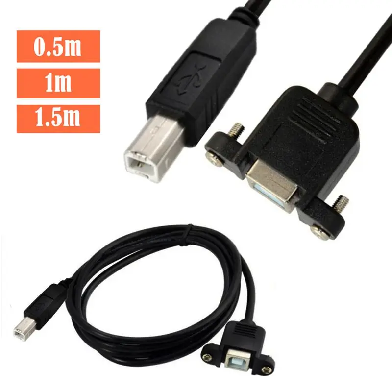 

USB 2.0 Φ BM/BF с ушным кабелем USB-кабель для печати соединительный кабель B штекер-B гнездо фиксация отверстия для винта