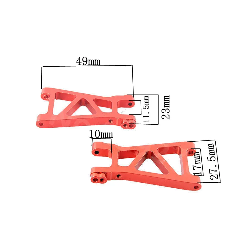 Piezas de coche E18XBL Elcetric Himoto RC 1/18 Spino Buggy de aluminio, brazo de suspensión M606 inferior, actualización de coche, Control remoto, 2 uds.