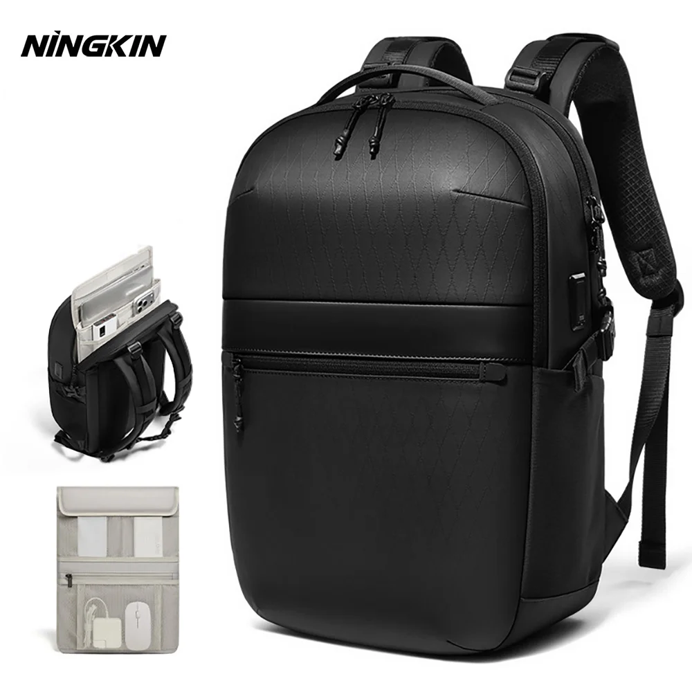NINGKIN Backpack men's large capacity lightweight commuting daily business travel bag boarding bag multifunctional computer bag