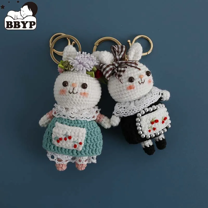 

2023 New Fashion Cute Hand Crochet Keychain Custom Crochet Keychain Crochet Animal Rabbit Keychain