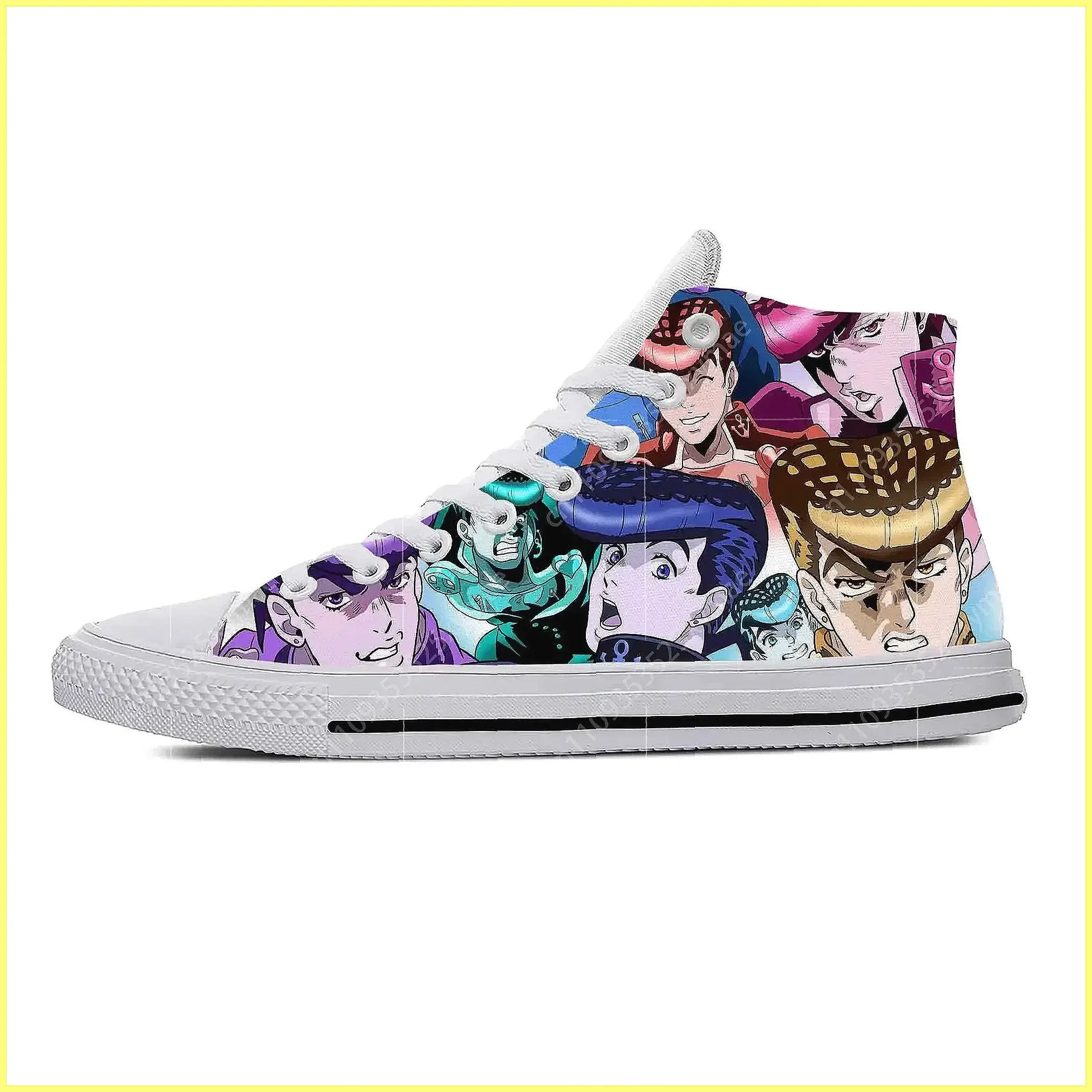 JoJo's Bizarre Adventure Josuke 3D Print Sneakers, Lightweight Breathable High Top Canvas Shoes for Men Women