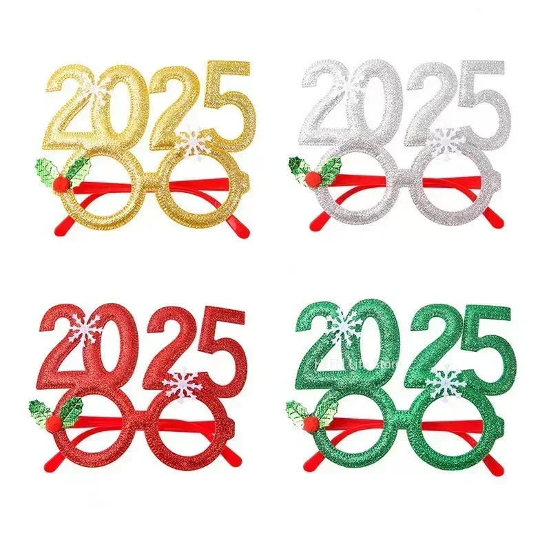 2025 Occhiali di Capodanno Felice Anno Nuovo Festa Photo booth Prop Ornamenti di Natale per bambini Regali Navidad Decorazione per feste di Capodanno