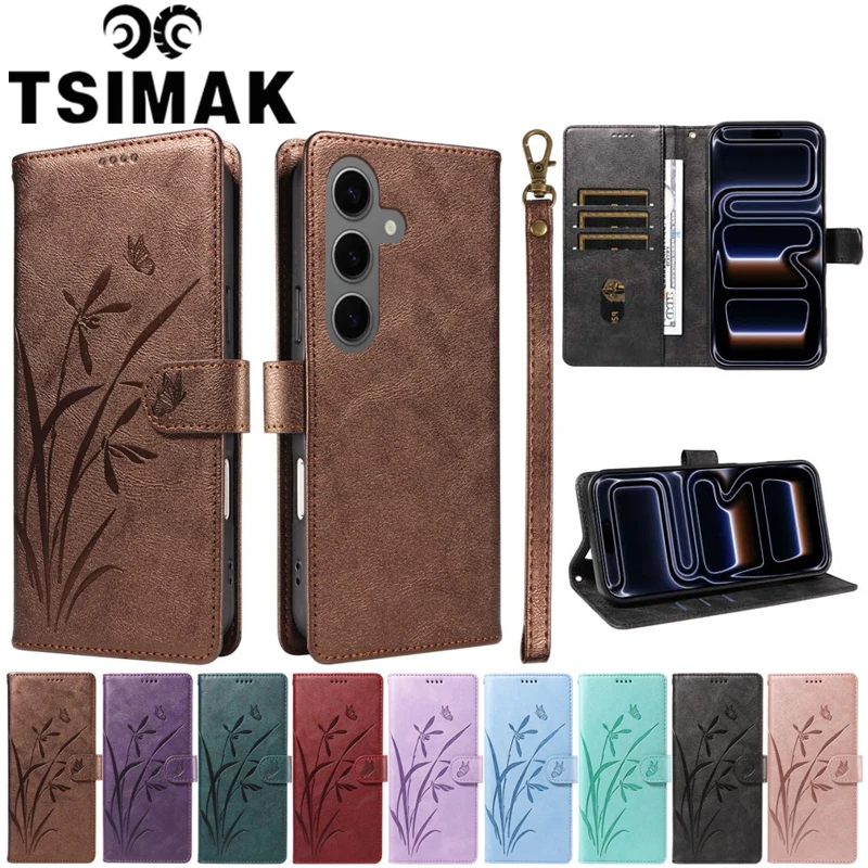 Wallet Cover For Samsung S26 Ultra S25 FE Case Flip Leather Coque For Samsung Galaxy S7 S8 S9 S10 Plus S26 S25 Edge Phone Case