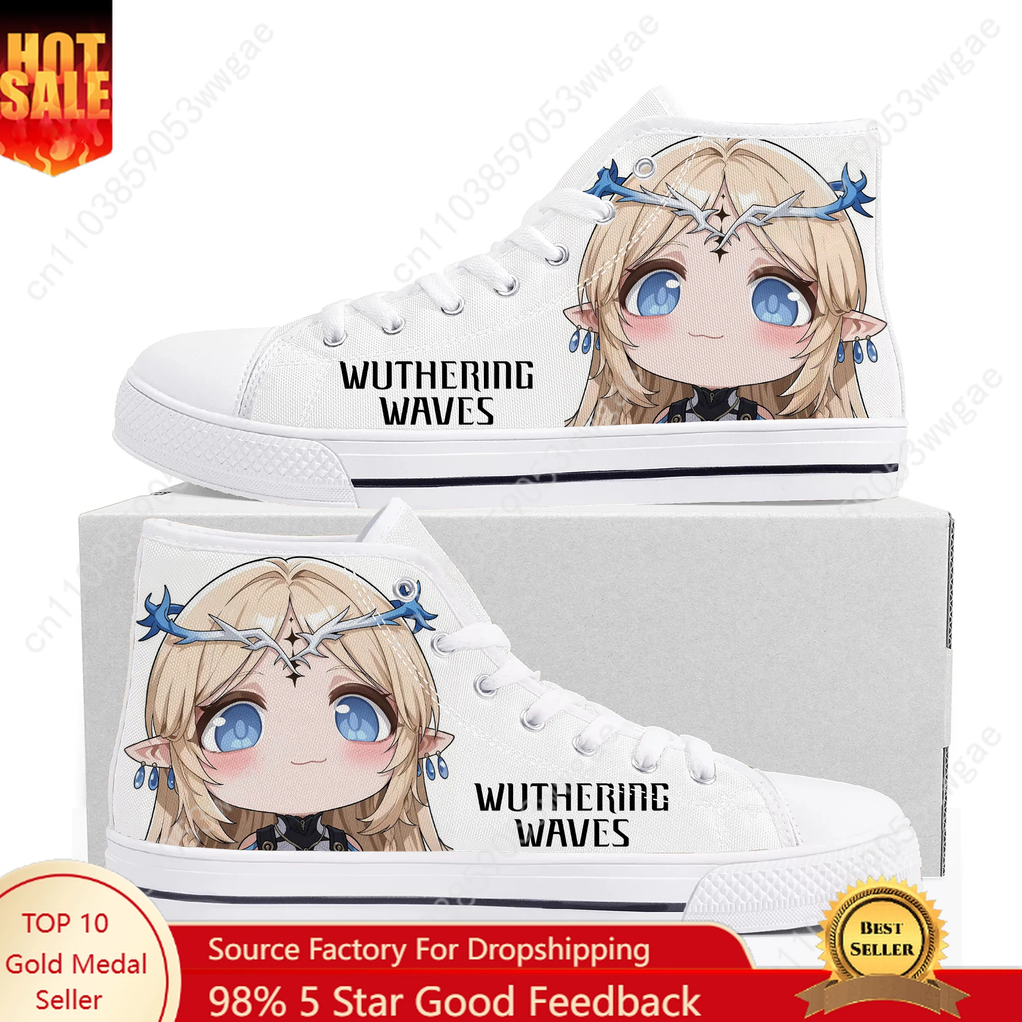 

Wuthering Waves High Top Sneakers Mens Womens Teenagers High Quality Canvas Sneakers Comfortable Casual Shoes Customized Shoes