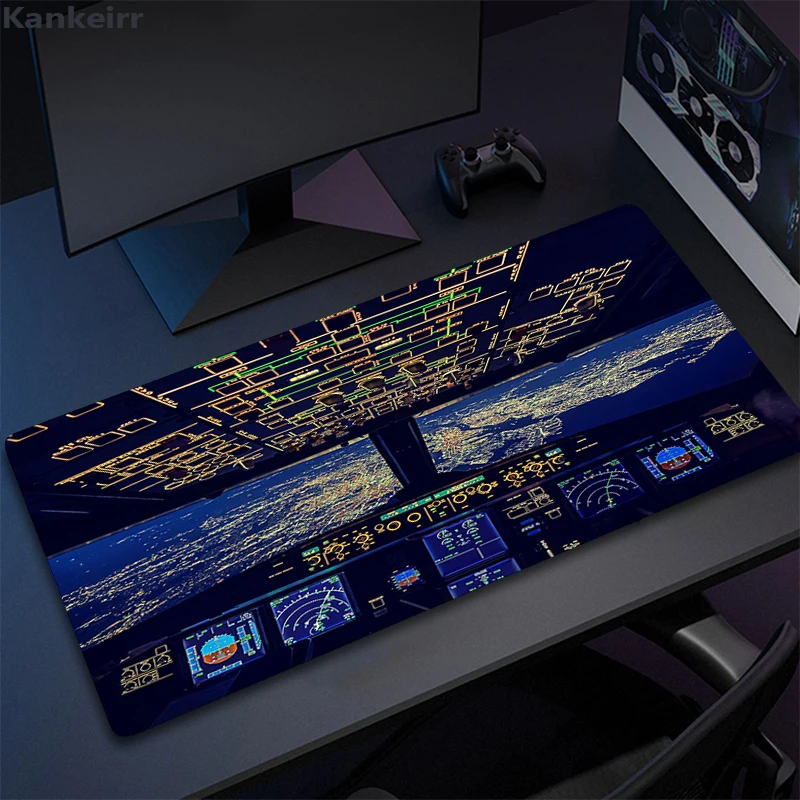 Airplane Speedometer Mause Pad Mouse Instrument Panel XL Mousepad Anime Animes Display Desk Mat Pc Gamer Deskmat Cockpit Playmat