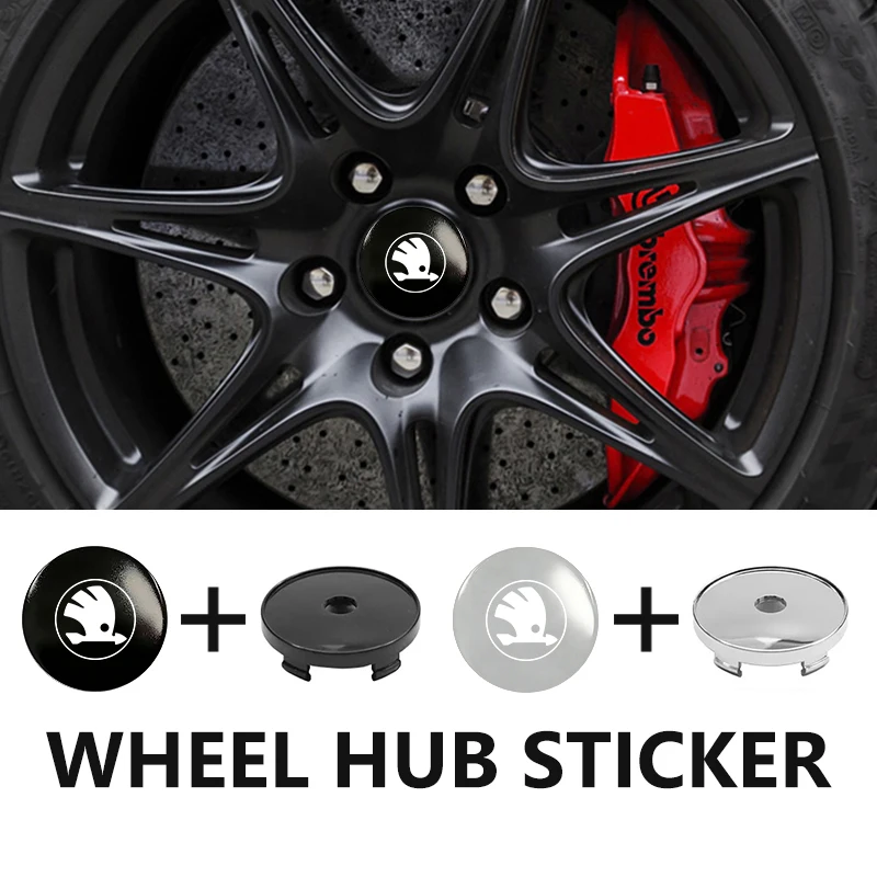 Autocollant de centre de roue, emblème, caches de jantes, couvre-moyeu, logo, badge, autocollant pour Skoda Rapid Octavia Derivative Enyaq-iV VisionS Yeti Scala