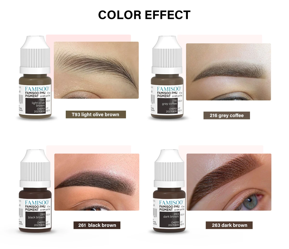 

FAMISOO 5ml Permanent Makeup Pigment Microblading Eyebrow Tattoo Inks for Brows Tattoo