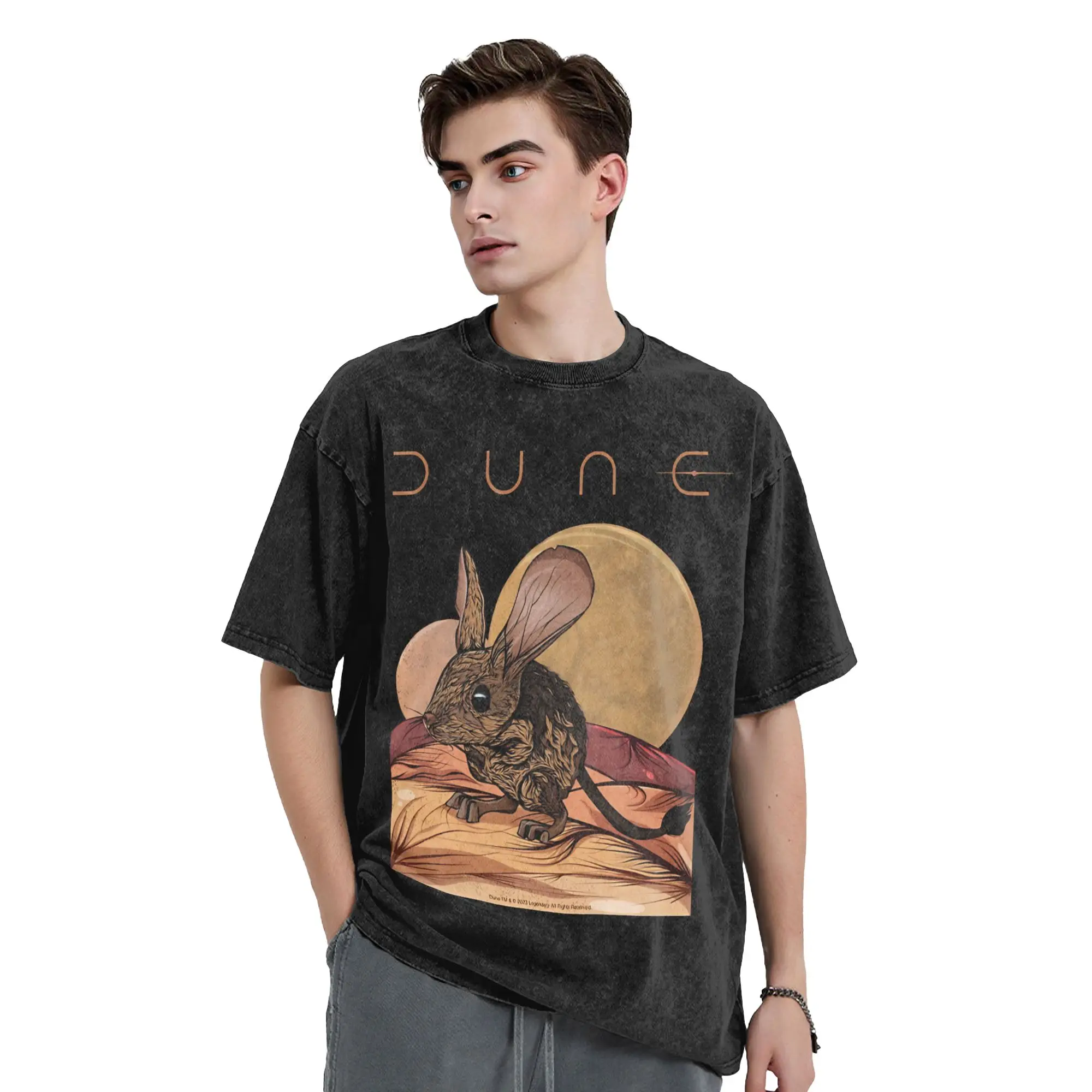 Desert mouse Dune T-Shirt for Men  Funny 100% Cotton Tees Round Collar Short Sleeve T Shirt Plus Size Clothing