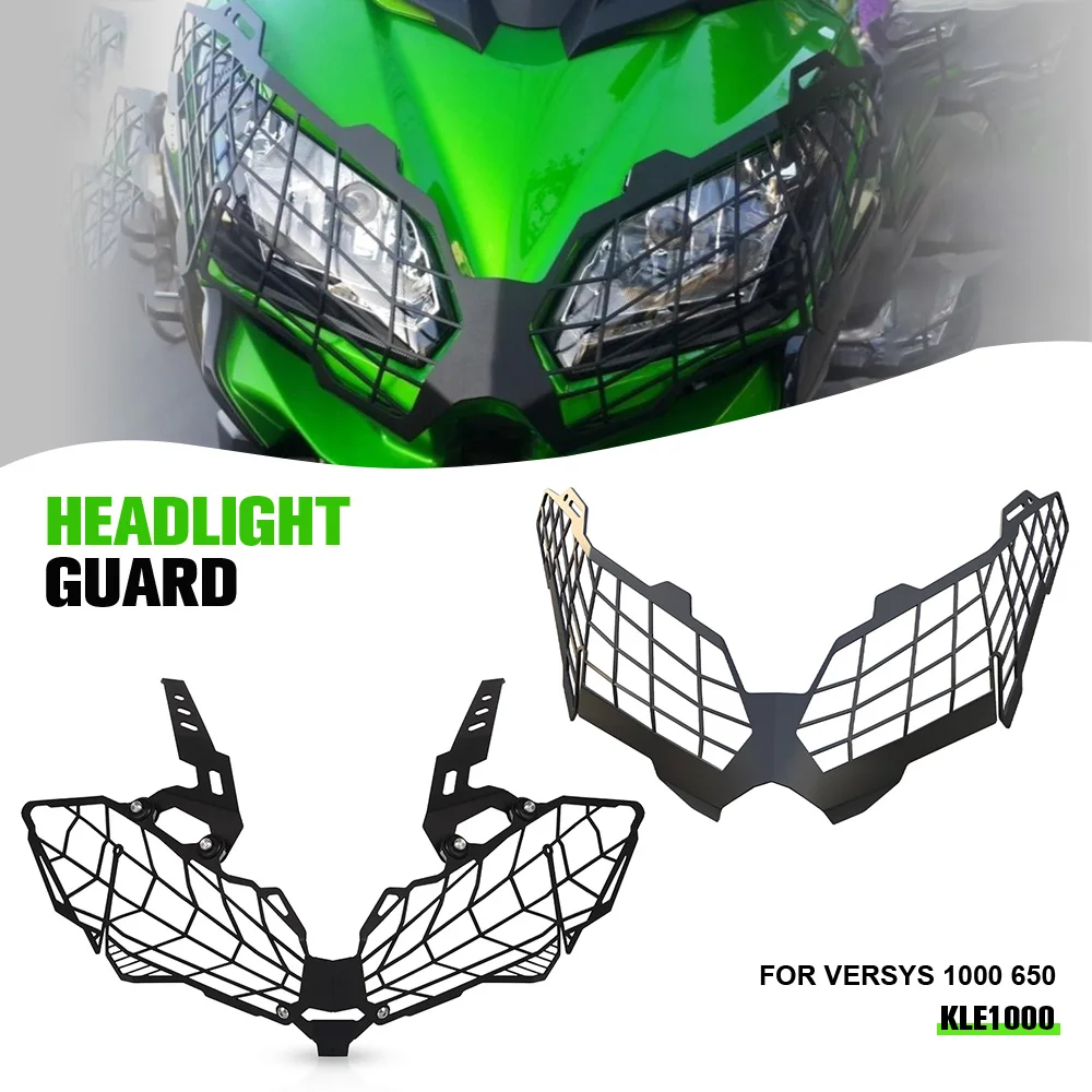 

FOR Kawasaki Versys 1000 KLE1000 2019--2021-2022-2023 Motorcycle Headlight Guard Protector Headlamp Front Light Cover Protection