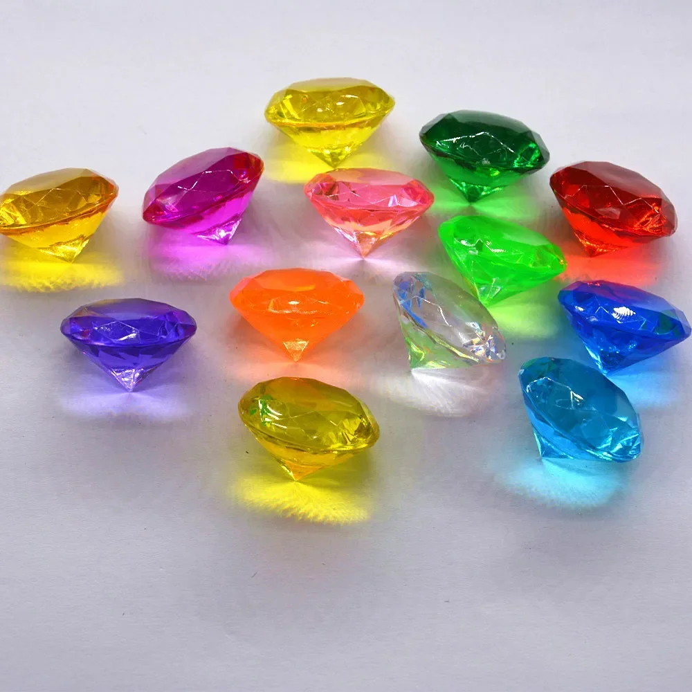 20pcs Plastic Diamond   Home Decor  Party  Ornament DIY Art Centerpiece Craft Clear Gems Pirate Props   Cosplay Wedding Birthday