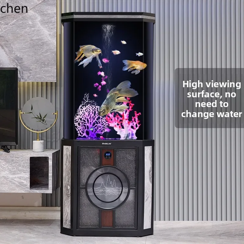 Acrylic Living Room Floor Large Viewing Surface Fish Tank No Water Change Needed Ecological Medium Fish Tank Aquarium
