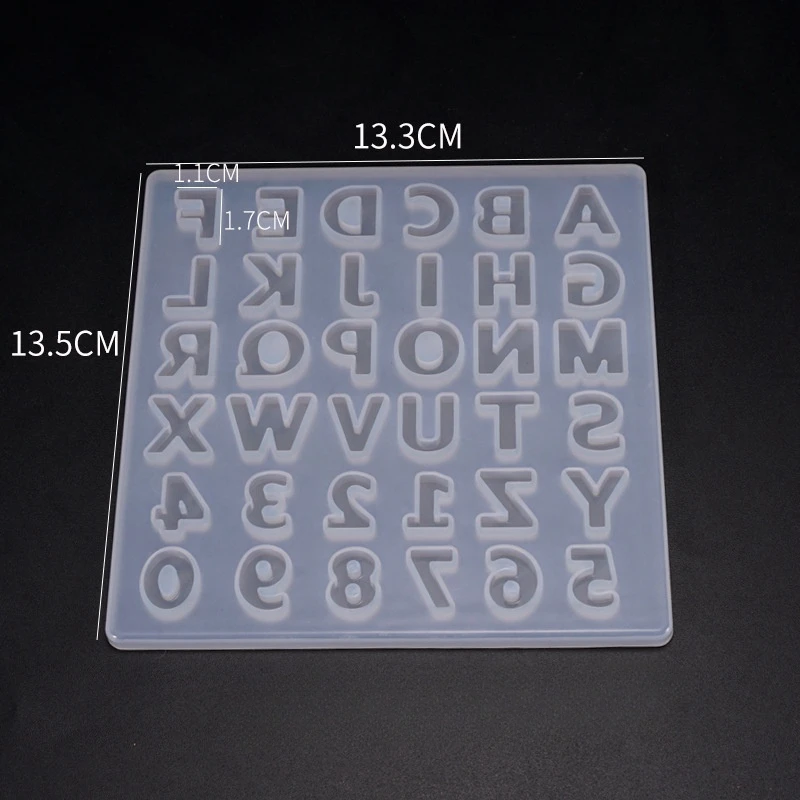 Diy molde conta-gotas de cristal pequeno quadro inteiro número carta molde inglês carta pingente molde de silicone