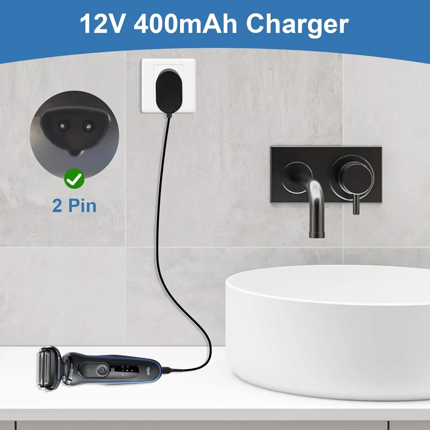 شاحن Brangdy 12 فولت مناسب لسلسلة براون 3 5 7 9 1 XT5 ماكينة حلاقة كهربائية 3040s 340s 9385cc 370 720 760cc 790cc 720s أداة تهذيب اللحية