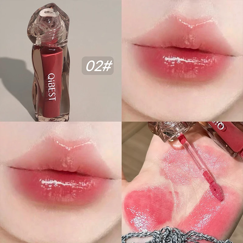 QIBEST Watery Mirror Lip Glaze Gummy Jelly Moisturizing Lip Gloss Female Lipstick Long Lasting Lip Tint Korean Cosmetics